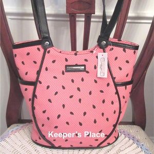 Longaberger Pink Watermelon Seeds Tote Bag New Tag